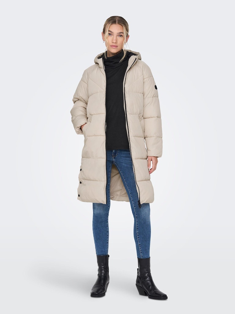 Only Damen Mantel stone COAT CC pumice ONLAMANDA bei online kaufen LONG PUFFER bequem OTW