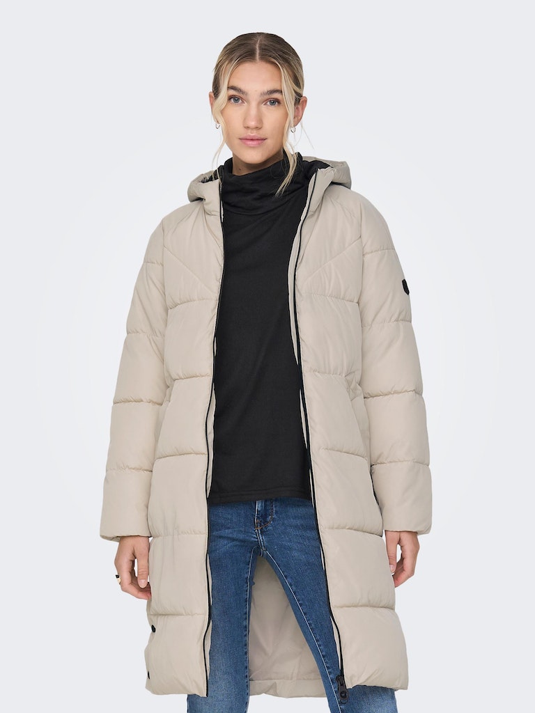 Only Damen Mantel ONLAMANDA LONG PUFFER COAT CC OTW pumice stone bequem  online kaufen bei | Mäntel