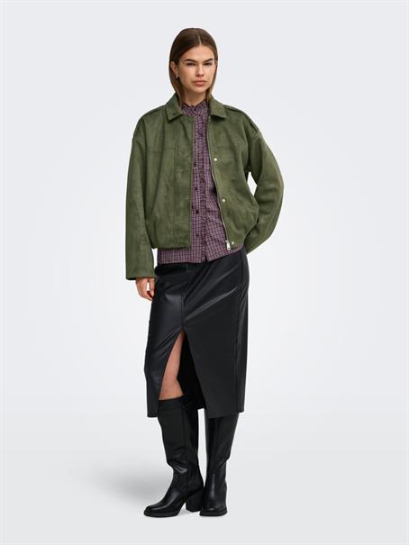 ONLAMBER FAUX SUEDE JACKET OTW grape leaf