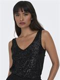 ONLANA S/L V-NECK SEQUINS TOP JRS black