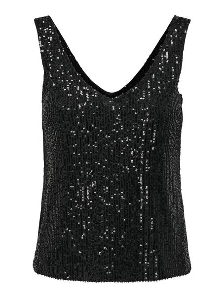 ONLANA S/L V-NECK SEQUINS TOP JRS black