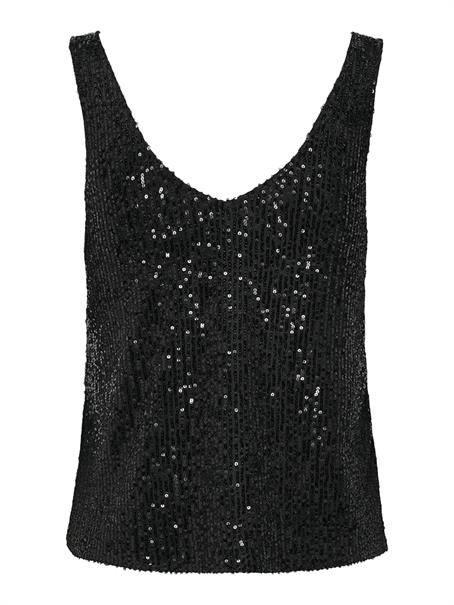 ONLANA S/L V-NECK SEQUINS TOP JRS black