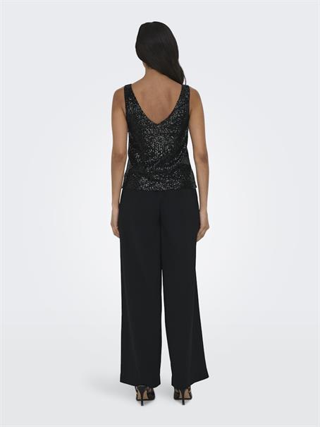 ONLANA S/L V-NECK SEQUINS TOP JRS black