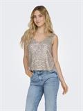 ONLANA S/L V-NECK SEQUINS TOP JRS pumice stone
