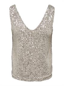 ONLANA S/L V-NECK SEQUINS TOP JRS pumice stone