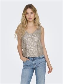 ONLANA S/L V-NECK SEQUINS TOP JRS pumice stone