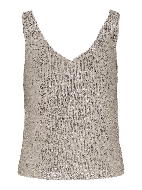ONLANA S/L V-NECK SEQUINS TOP JRS pumice stone