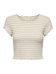 ONLANITS S/S CROPPED TOP JRS antique white3