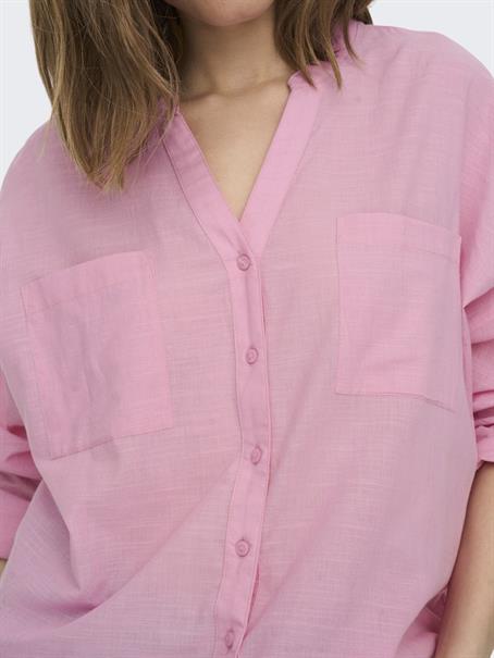 ONLAPELDOORN SOLID V-NECK L/S SHIRT NOOS begonia pink