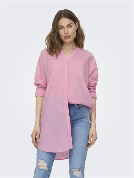 ONLAPELDOORN SOLID V-NECK L/S SHIRT NOOS begonia pink