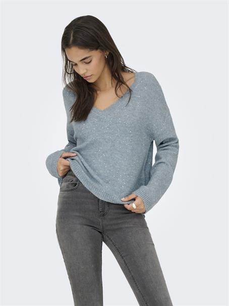 ONLARIZONA LS SEQUINS V-NECK PUL KNT arona