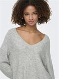 ONLARIZONA LS SEQUINS V-NECK PUL KNT light grey melange