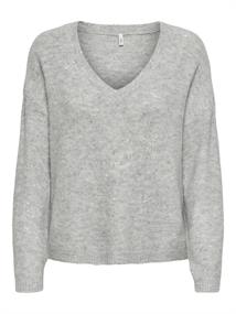 ONLARIZONA LS SEQUINS V-NECK PUL KNT light grey melange