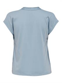 ONLASENTA S/S PLACKET MIX TOP JRS dusty blue