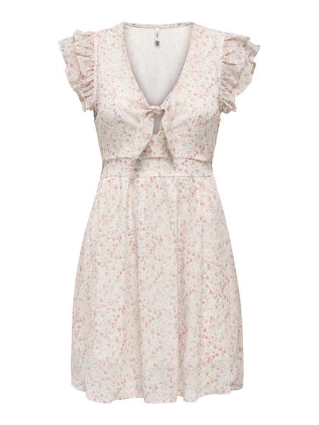 ONLASTA LIFE S/S PEEKABOO DRESS WVN powder puff