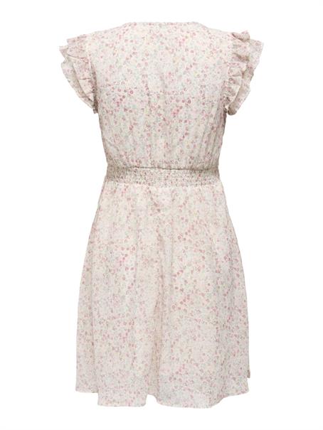 ONLASTA LIFE S/S PEEKABOO DRESS WVN powder puff