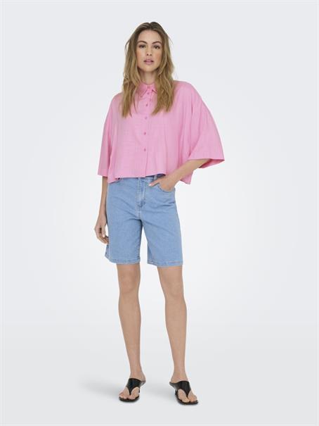 ONLASTRID LIFE 2/4 CROP SHIRT WVN NOOS begonia pink