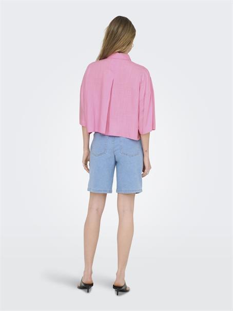 ONLASTRID LIFE 2/4 CROP SHIRT WVN NOOS begonia pink