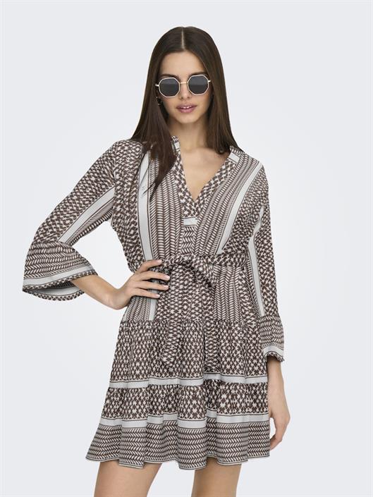 onlathena-3-4-belt-short-dress-wvn-noos-rose-brown
