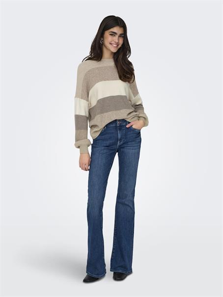 ONLATIA L/S STRIPE PULLOV KNT NOOS feather gray