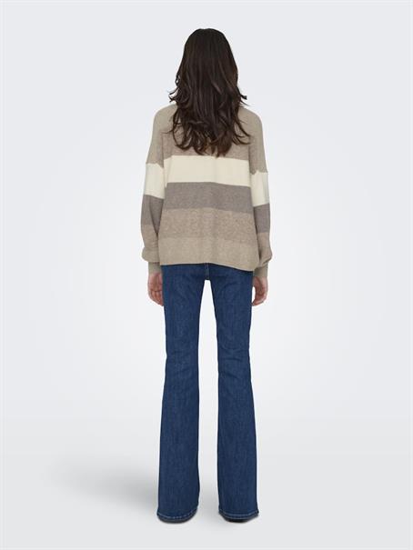 ONLATIA L/S STRIPE PULLOV KNT NOOS feather gray
