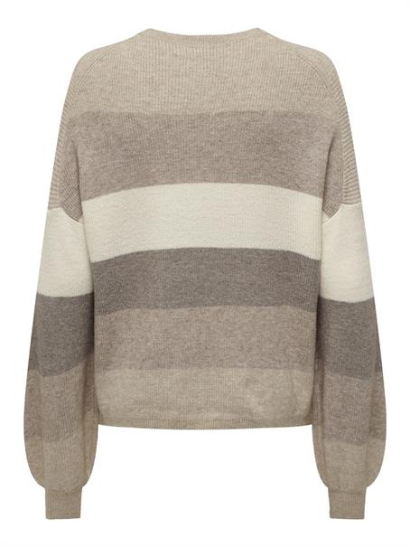 ONLATIA L/S STRIPE PULLOV KNT NOOS feather gray