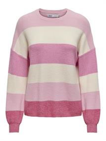 ONLATIA L/S STRIPE PULLOV KNT NOOS pink lady