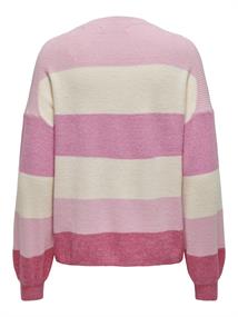 ONLATIA L/S STRIPE PULLOV KNT NOOS pink lady