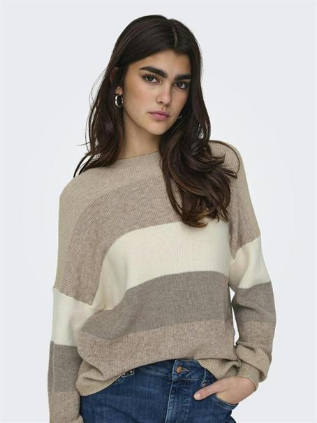 ONLATIA L/S STRIPE PULLOVER KNT NOOS feather gray