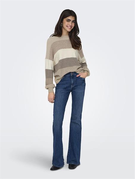 ONLATIA L/S STRIPE PULLOVER KNT NOOS feather gray