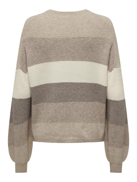 ONLATIA L/S STRIPE PULLOVER KNT NOOS feather gray