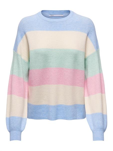 ONLATIA L/S STRIPE PULLOVER KNT NOOS kentucky blue