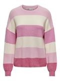 ONLATIA L/S STRIPE PULLOVER KNT NOOS pink lady