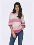 ONLATIA L/S STRIPE PULLOVER KNT NOOS pink lady