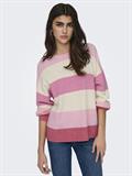 ONLATIA L/S STRIPE PULLOVER KNT NOOS pink lady