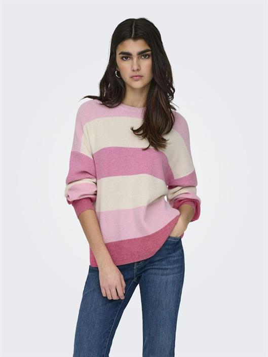 onlatia-l-s-stripe-pullover-knt-noos-pink-lady