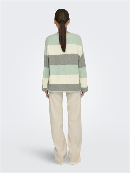 ONLATIA L/S STRIPE PULLOVER KNT NOOS silt green