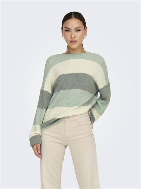 ONLATIA L/S STRIPE PULLOVER KNT NOOS silt green