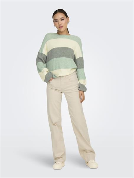 ONLATIA L/S STRIPE PULLOVER KNT NOOS silt green