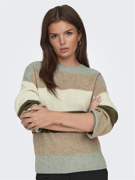 ONLATIA LIFE L/S STRIPE PULLOV KNT NOOS hedge green