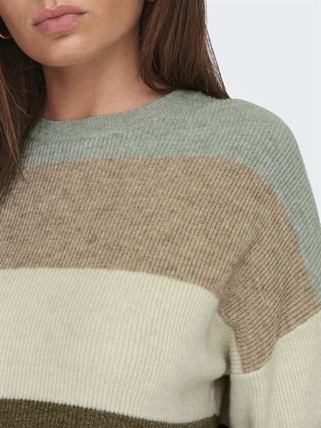 ONLATIA LIFE L/S STRIPE PULLOV KNT NOOS hedge green