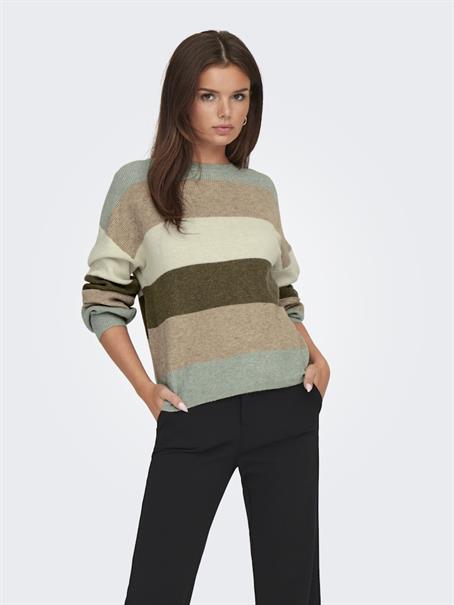ONLATIA LIFE L/S STRIPE PULLOV KNT NOOS hedge green
