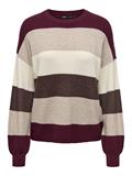 ONLATIA LIFE L/S STRIPE PULLOV KNT NOOS zinfandel