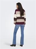 ONLATIA LIFE L/S STRIPE PULLOV KNT NOOS zinfandel