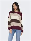 ONLATIA LIFE L/S STRIPE PULLOV KNT NOOS zinfandel