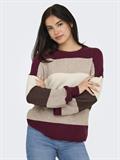 ONLATIA LIFE L/S STRIPE PULLOV KNT NOOS zinfandel