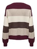 ONLATIA LIFE L/S STRIPE PULLOV KNT NOOS zinfandel