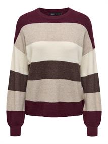 ONLATIA LIFE L/S STRIPE PULLOV KNT NOOS zinfandel