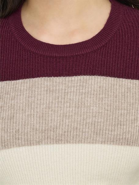 ONLATIA LIFE L/S STRIPE PULLOV KNT NOOS zinfandel