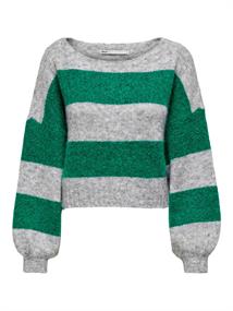 ONLAYA LIFE L/S BOATNECK PULL CC KNT light grey melange-w. lush mea